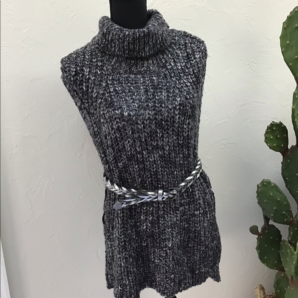 ⚡️⚡️BLACK METALLIC COWL NECK MINI OR TUNIC⚡️⚡️